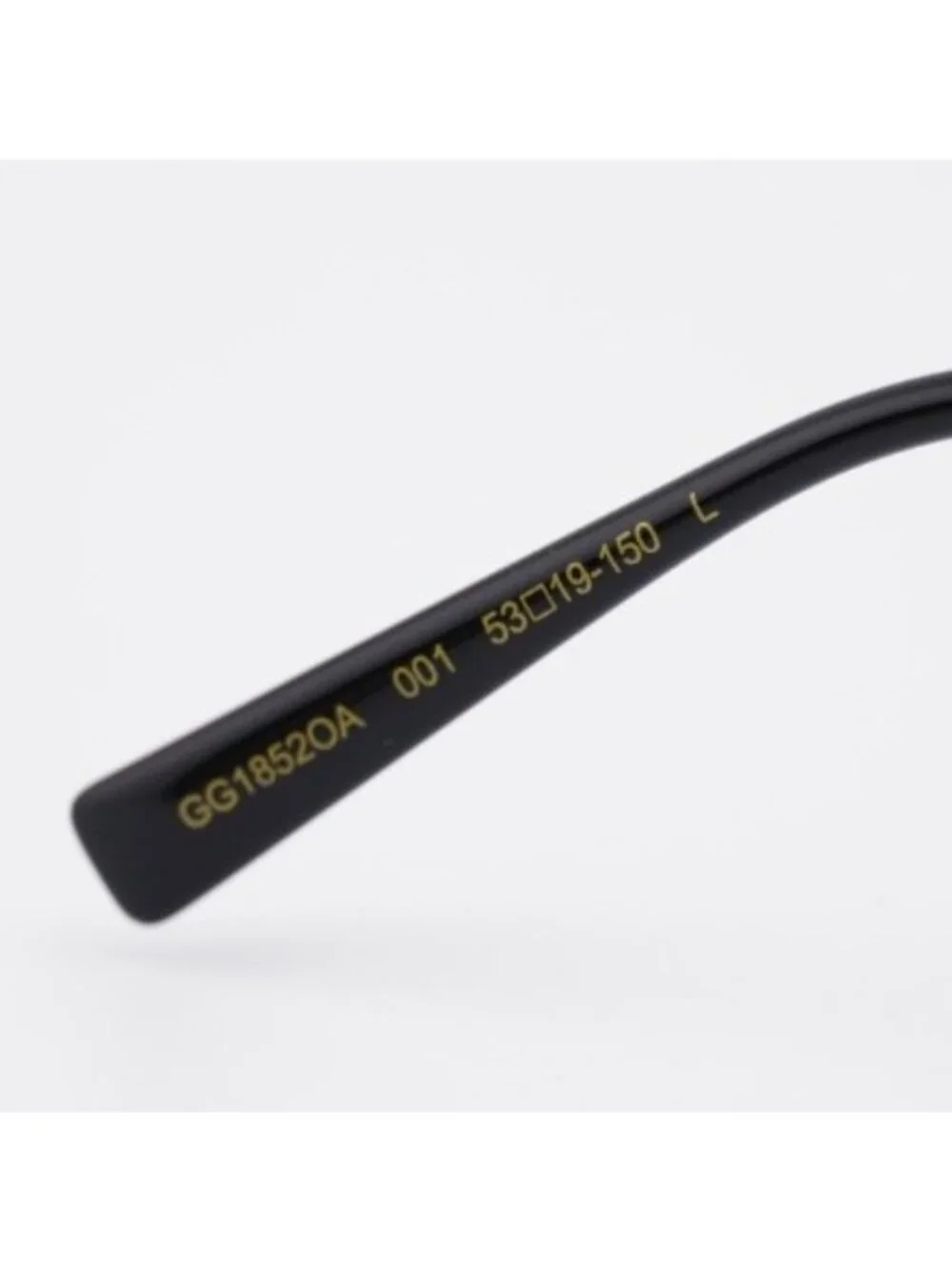 Gucci GG1852OA 001 Eyeglasses Black / Gold 53mm Square Frame